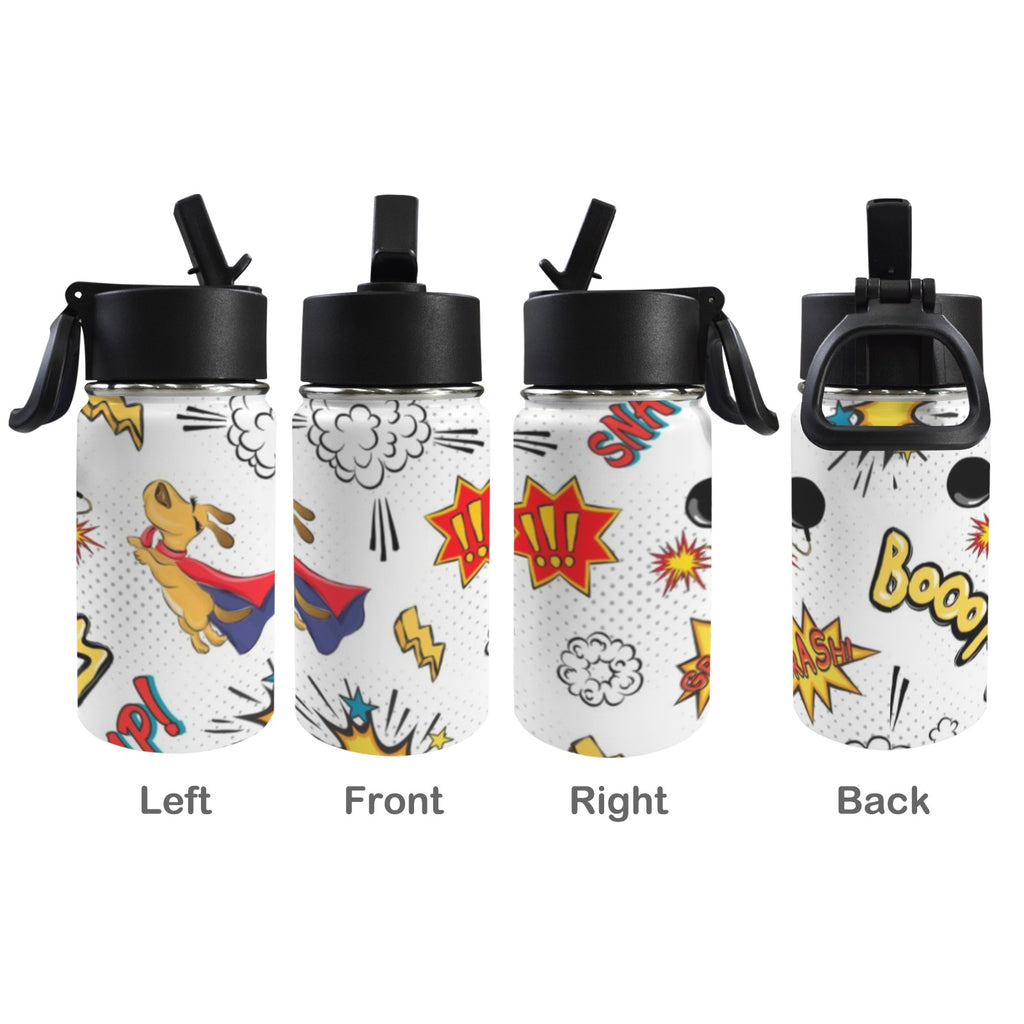 Super Dog 12oz Kids Water Bottle with Straw Lid