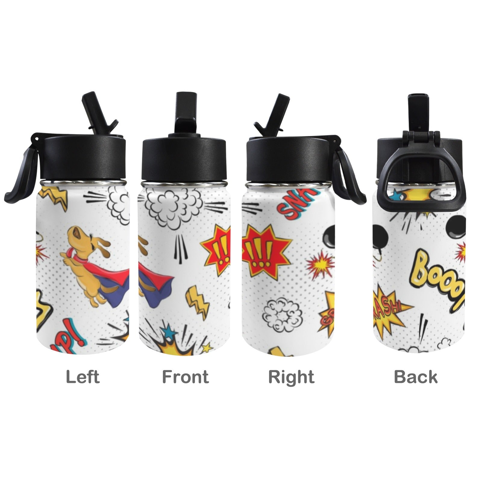 Super Dog 12oz Kids Water Bottle with Straw Lid