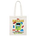 Fun Begins With The Press Of A Button Parcel Canvas Tote Bag Default Title Small Tote Bag Games Printed In Australia