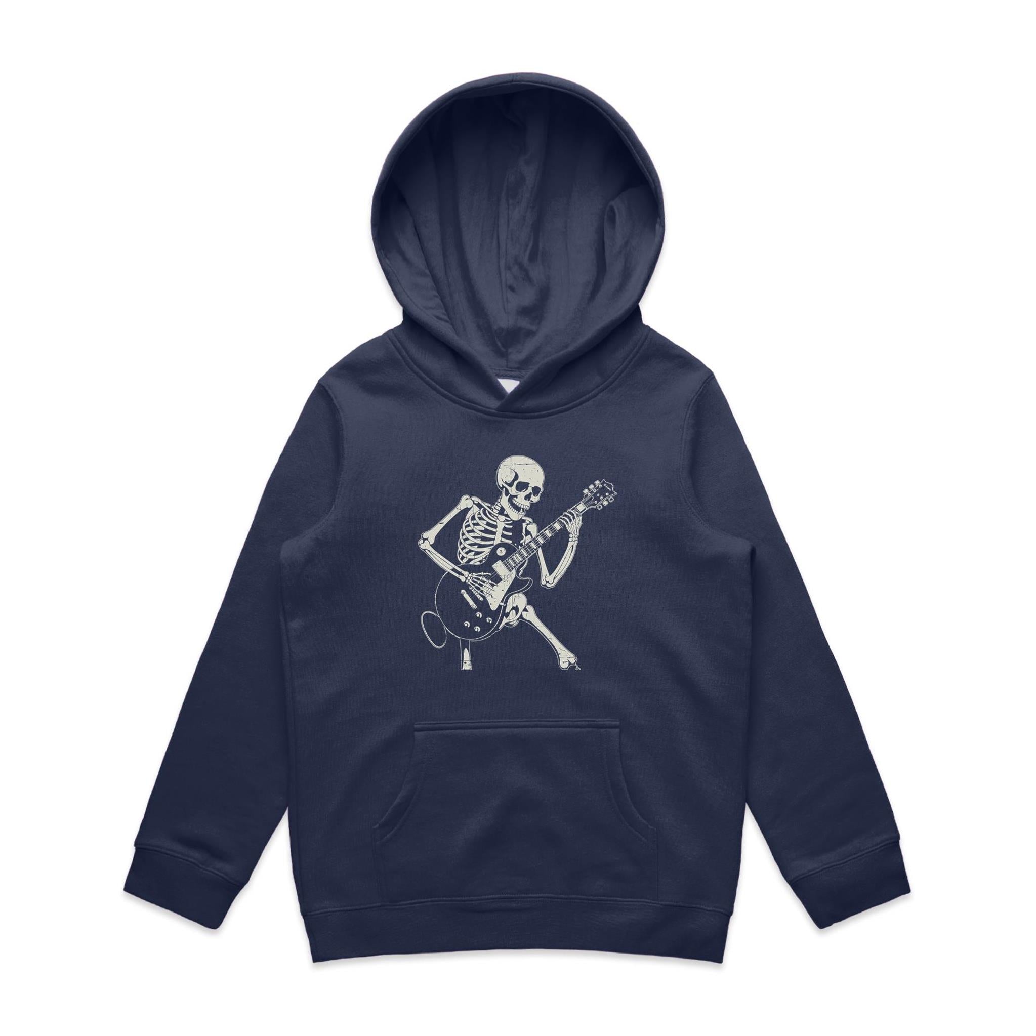 Skeleton Playing Guitar - Kids Hoodie