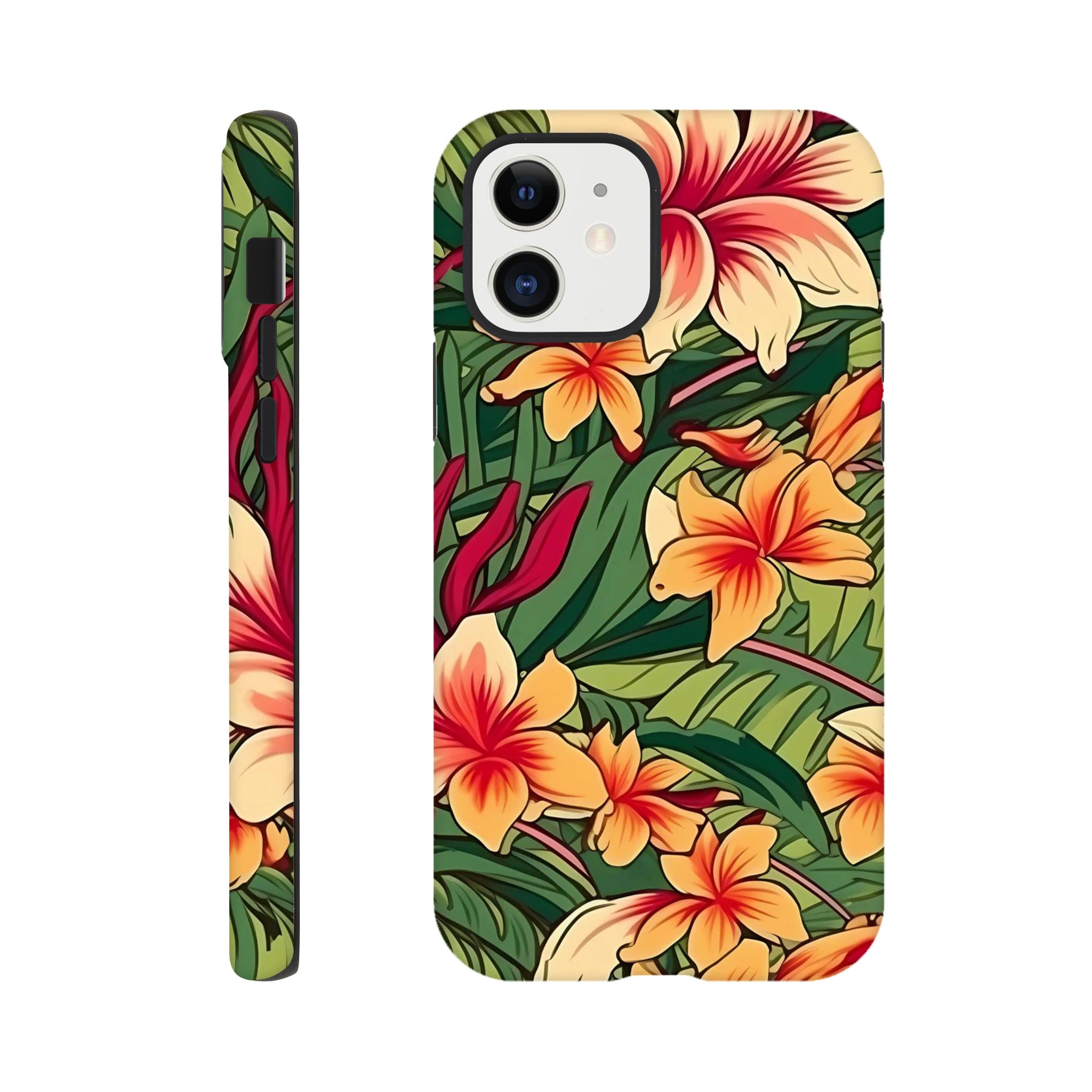 Vintage Hawaiian Floral - Apple iPhone Tough case iPhone 12 iPhone Tough Case Globally Fulfilled Plants Surf