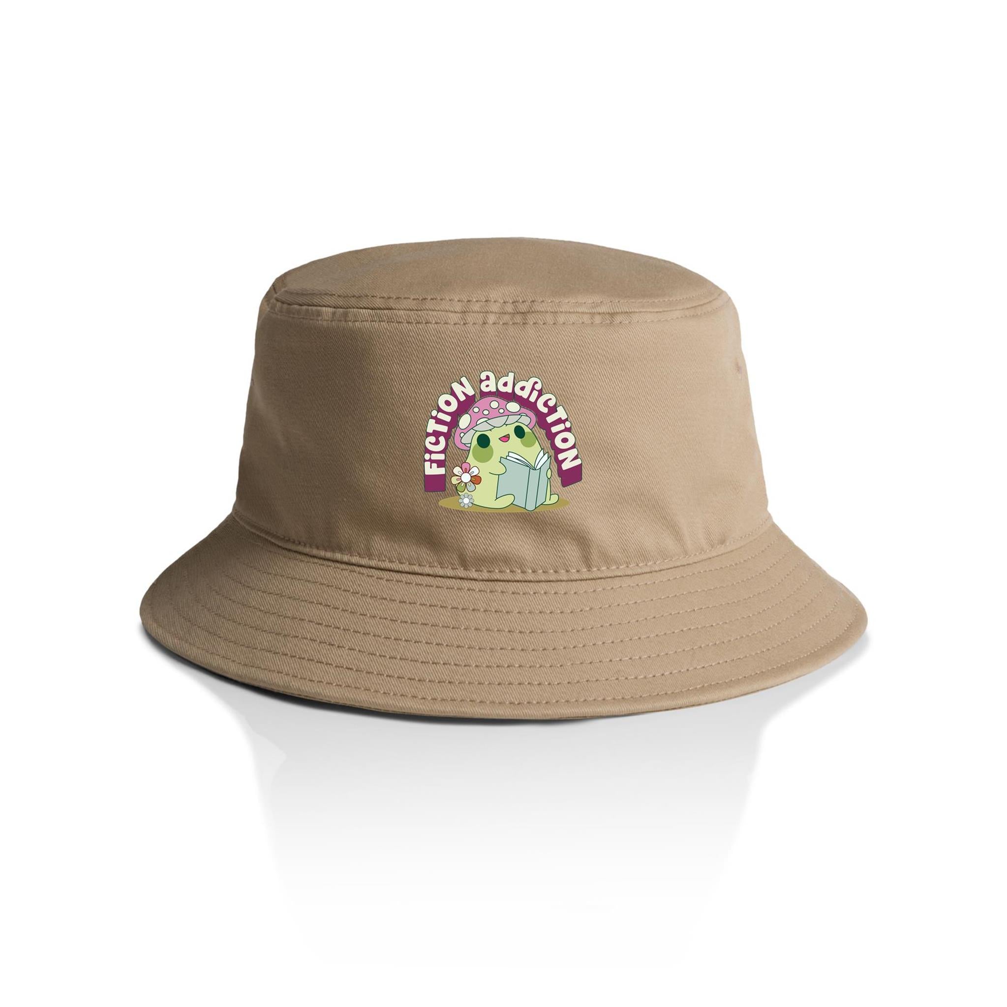 Fiction Addiction - AS Colour Bucket Hat Khaki One Size As Colour Bucket Hat Printed In Australia Reading