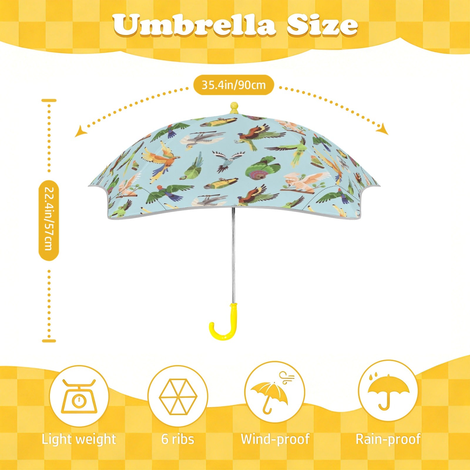 Parrots Kids Safe Round Corner Umbrella Kids Safe Round Corner Umbrella animal Birds Printed Offshore