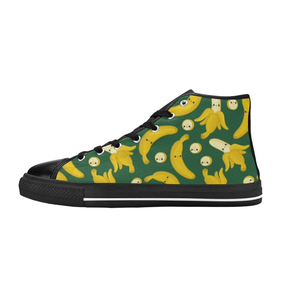 Happy Bananas - Kids High Top Canvas Shoes