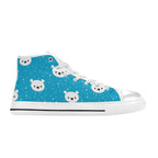 Bears On Blue - Kids' High Top Canvas Shoes Kids High Top Canvas Shoes animal Printed Offshore