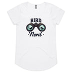 Bird Nerd - Womens Scoop Neck T-Shirt White Womens Scoop Neck T-shirt animal Printed In Australia