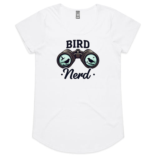 Bird Nerd - Womens Scoop Neck T-Shirt White Womens Scoop Neck T-shirt animal Printed In Australia