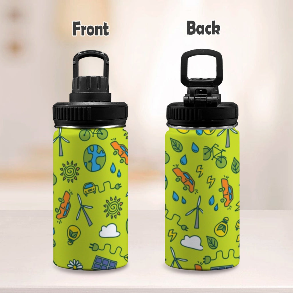 Go Green - Kids Water Bottle with Chug Lid (12 oz) Kids Water Bottle with Chug Lid Environment Printed Offshore