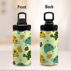 Quirky Turtles Kids Water Bottle with Chug Lid (12 oz) Kids Water Bottle with Chug Lid animal Ocean Printed Offshore