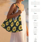 Painted Sunflower Beach Chair Towel Cover with Side Pockets