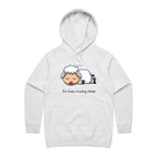 I'm Busy Counting Sheep - Womens Hoodie White Marle Womens Hoodie animal Printed In Australia