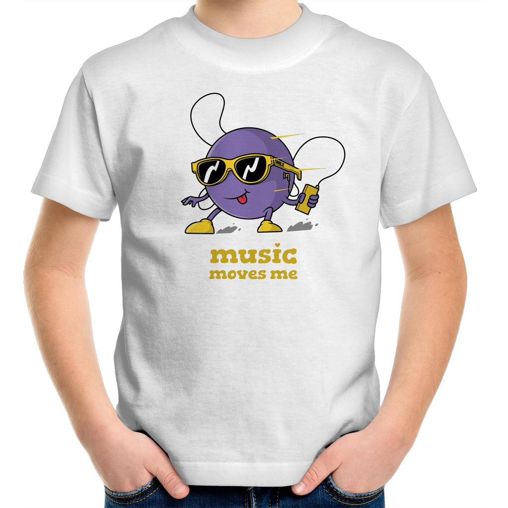 Music Moves Me - Kids Youth T-Shirt White Kids Youth T-shirt Music Printed In Australia