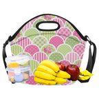 Floral Tabs Neoprene Lunch Bag/Large (Model 1669) Neoprene Lunch Bag Plants Printed Offshore