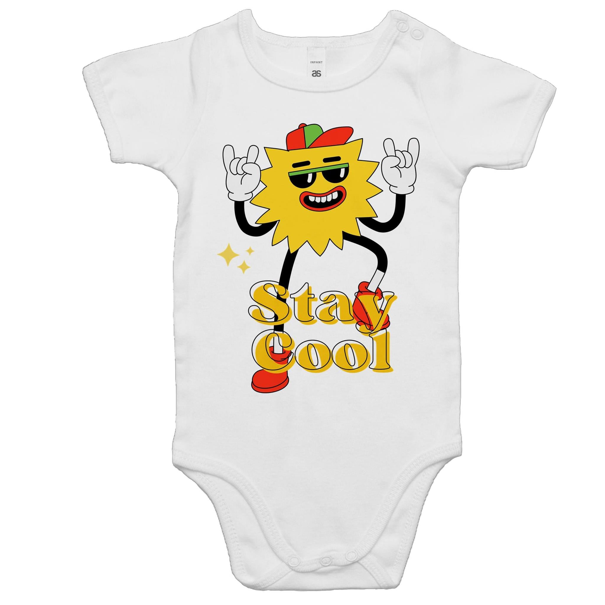 Stay Cool - Baby Bodysuit White Baby Bodysuit Printed In Australia