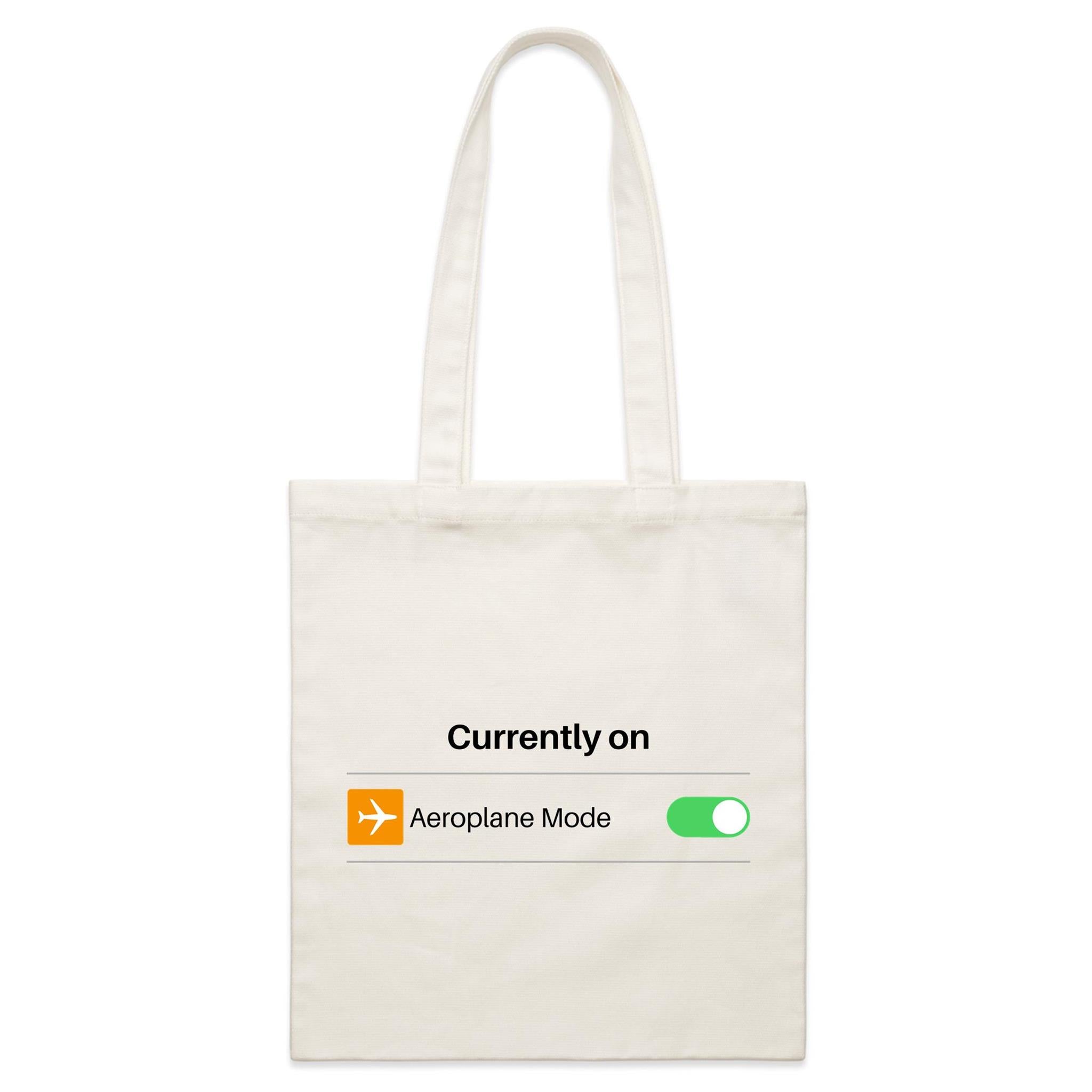 Currently On Aeroplane Mode - Parcel Canvas Tote Bag Default Title Small Tote Bag Printed In Australia Tech