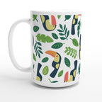 Toucans - White 15oz Ceramic Mug Default Title 15oz Mug Globally Fulfilled