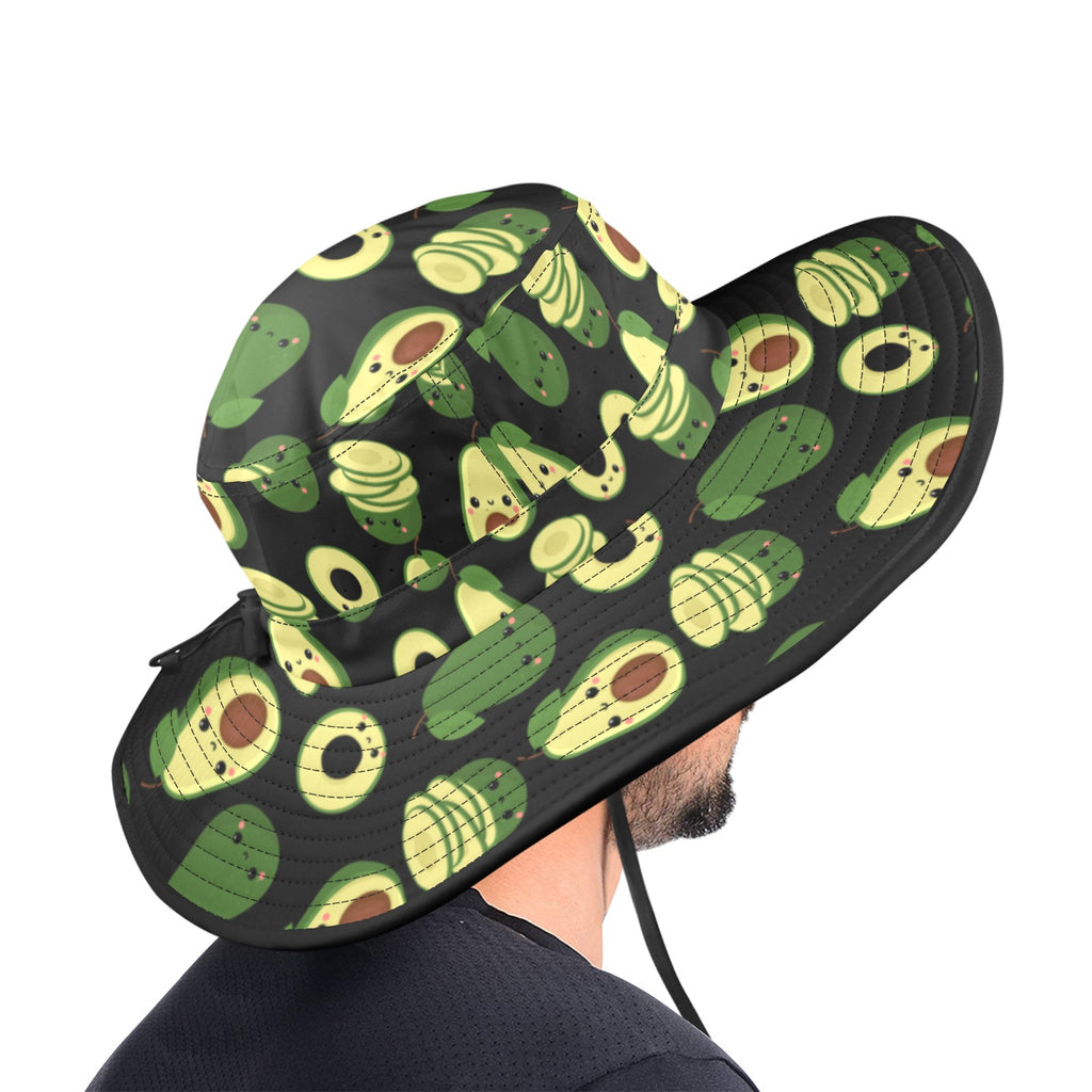 Cute Avocados Wide Brim Bucket Hat Wide Brim Bucket Hat Food Printed Offshore