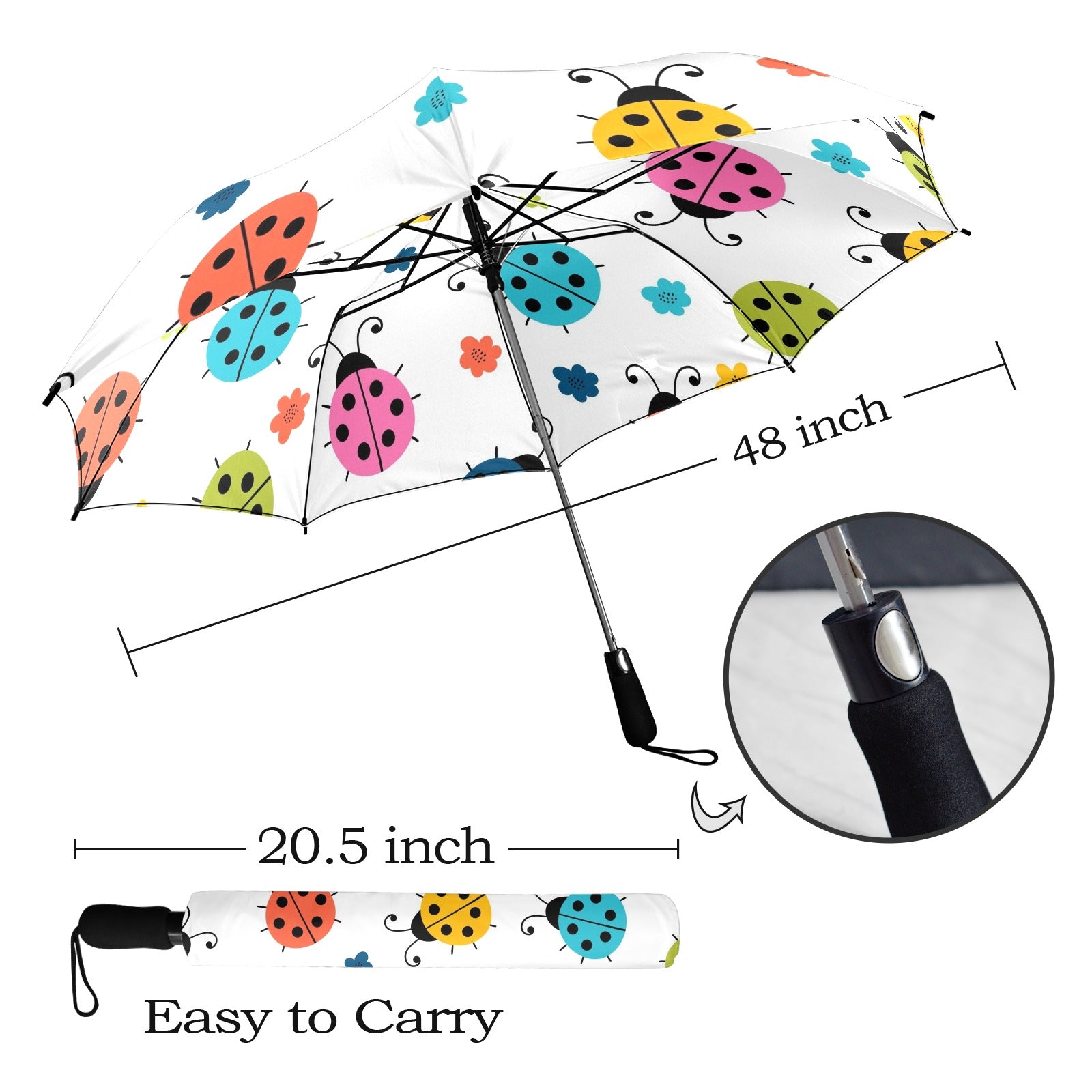 Ladybugs - Semi-Automatic Foldable Umbrella (Model U12) Semi-Automatic Foldable Umbrella (U12)