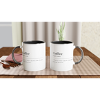 Personalised - Coffee Definition - White 11oz Ceramic Mug with Colour Inside Personalised 11oz Mug Coffee customise Globally Fulfilled personalise