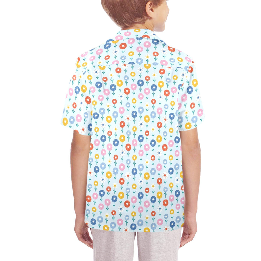 Abstract Cute Flowers Senior Kids Hawaiian Shirt