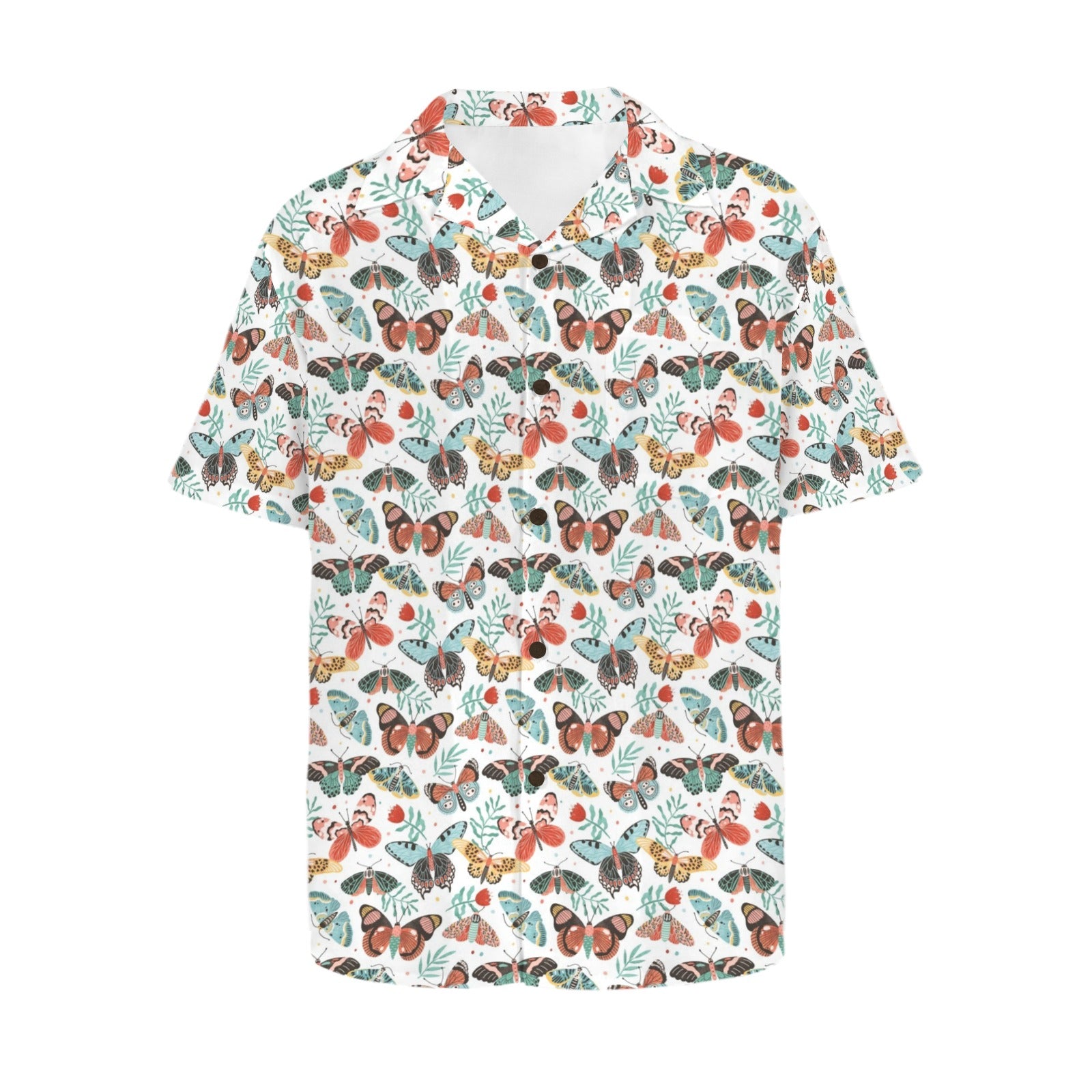 Pretty Moths And Butterflies - Men's Short Sleeve Hawaiian Shirt