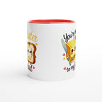 You're The Butter To My Bread, Valentine - White 11oz Ceramic Mug with Colour Inside Colour 11oz Mug Food Globally Fulfilled Love