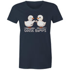 Goose Bumps - Womens T-shirt Navy Womens T-shirt animal Printed In Australia