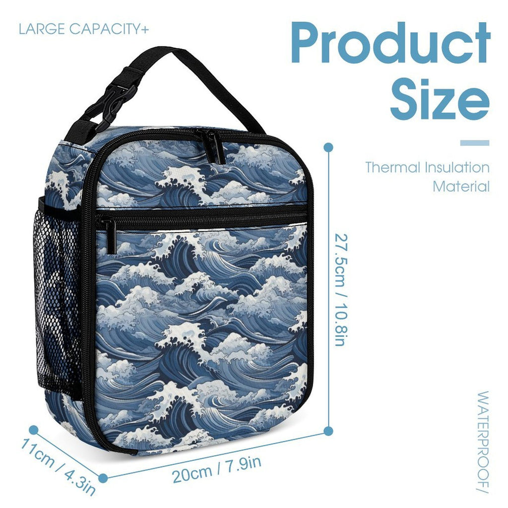 Japanese Waves Backpack, Lunch Bag & Pencil Case Set