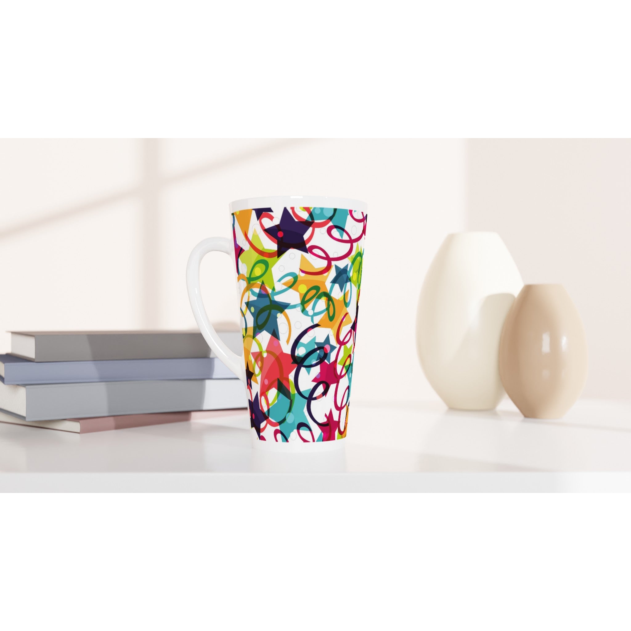 Celebration - White Latte 17oz Ceramic Mug Latte Mug Globally Fulfilled