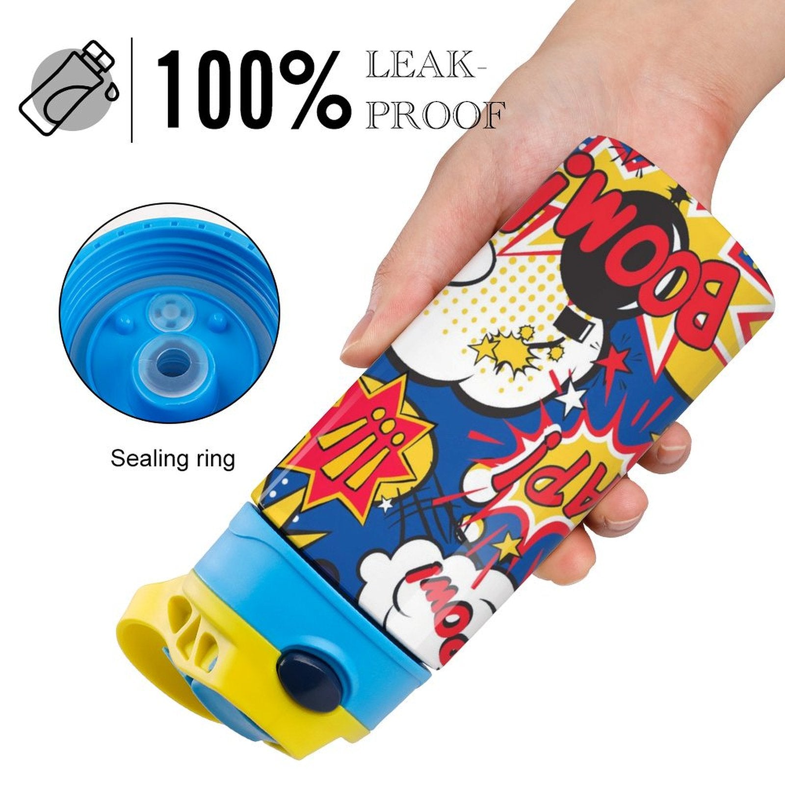 Blue Comic Book - Little Kids Water Bottle Little Kids Water Bottle comic Printed Offshore