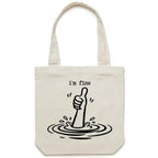 I'm Fine Drowning Thumbs Up Canvas Tote Bag