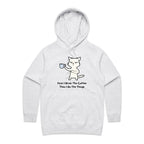 First I Drink The Coffee, Then I Do The Things, Cat - Womens Hoodie White Marle Womens Hoodie animal Coffee Printed In Australia