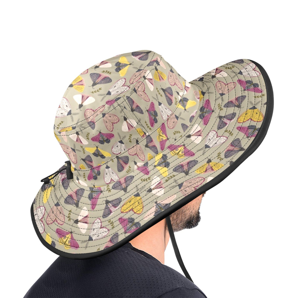 Pretty Moths Wide Brim Bucket Hat Wide Brim Bucket Hat animal Printed Offshore