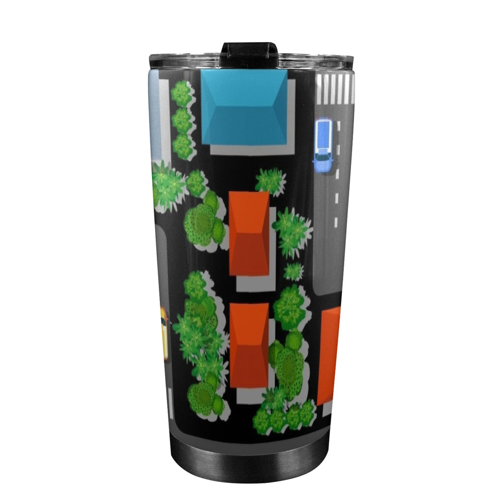 Road Map - 20oz Mobile Tumbler with Lid (Black Lock) 20oz Travel Mug Printed Offshore
