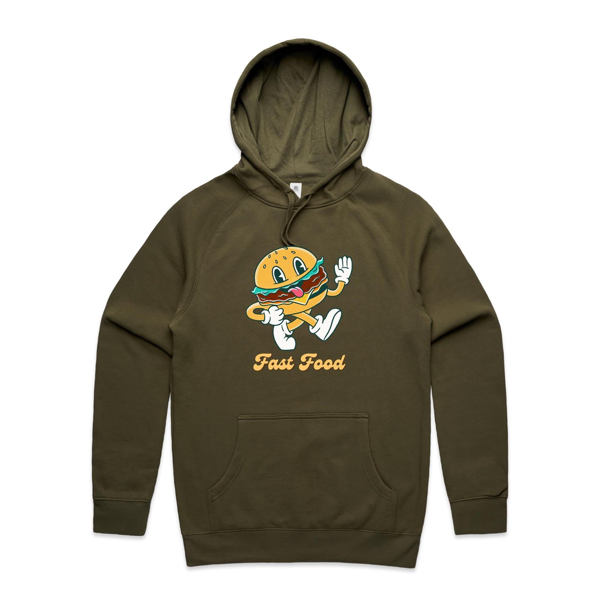 Fast Food - Mens Hoodie Army Mens Hoodie Food Printed In Australia