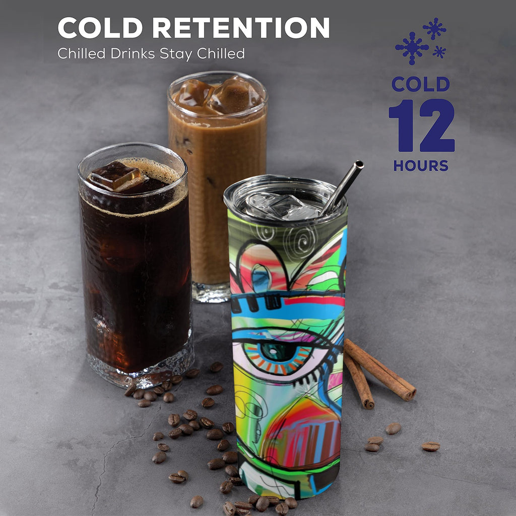 Graffiti Bird - 20oz Tall Skinny Tumbler with Lid and Straw