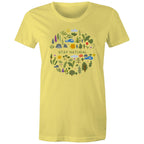 Stay Natural - Womens T-shirt Yellow Womens T-shirt Plants Printed In Australia