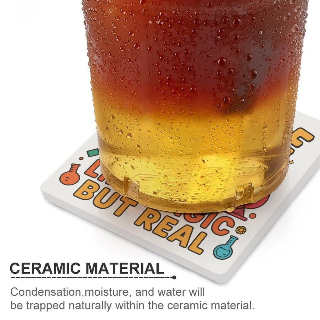 Science, Like Magic But Real Ceramic Coasters (Square) Ceramic Coasters Printed Offshore Science
