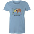 Life's Got Me In A Spin, Sloth, Cassette Tape - Womens T-shirt Carolina Blue Womens T-shirt Music Printed In Australia