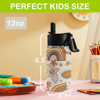 Peace And Love - 12oz Kids Water Bottle with Straw Lid