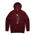 Coffee Brain - Mens Hoodie Burgundy Mens Hoodie Coffee Printed In Australia