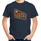 Fast Food Diner Sign - Kids Youth T-Shirt Navy Kids Youth T-shirt Food Printed In Australia Retro