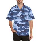 Blue Camouflage - Mens Hawaiian Shirt