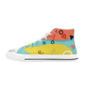 Abstract 80's Women's High Top Canvas Shoes US12 Womens Classic High Top Shoes Printed Offshore Retro