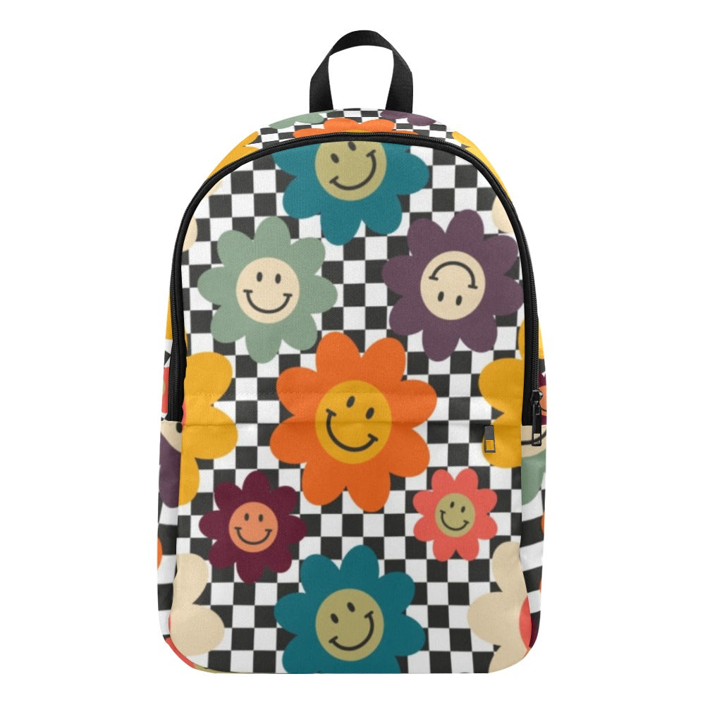 Happy Retro Flowers - Fabric Backpack
