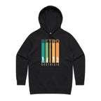 Retro Nostalgia - Womens Hoodie Black Womens Hoodie Printed In Australia Retro