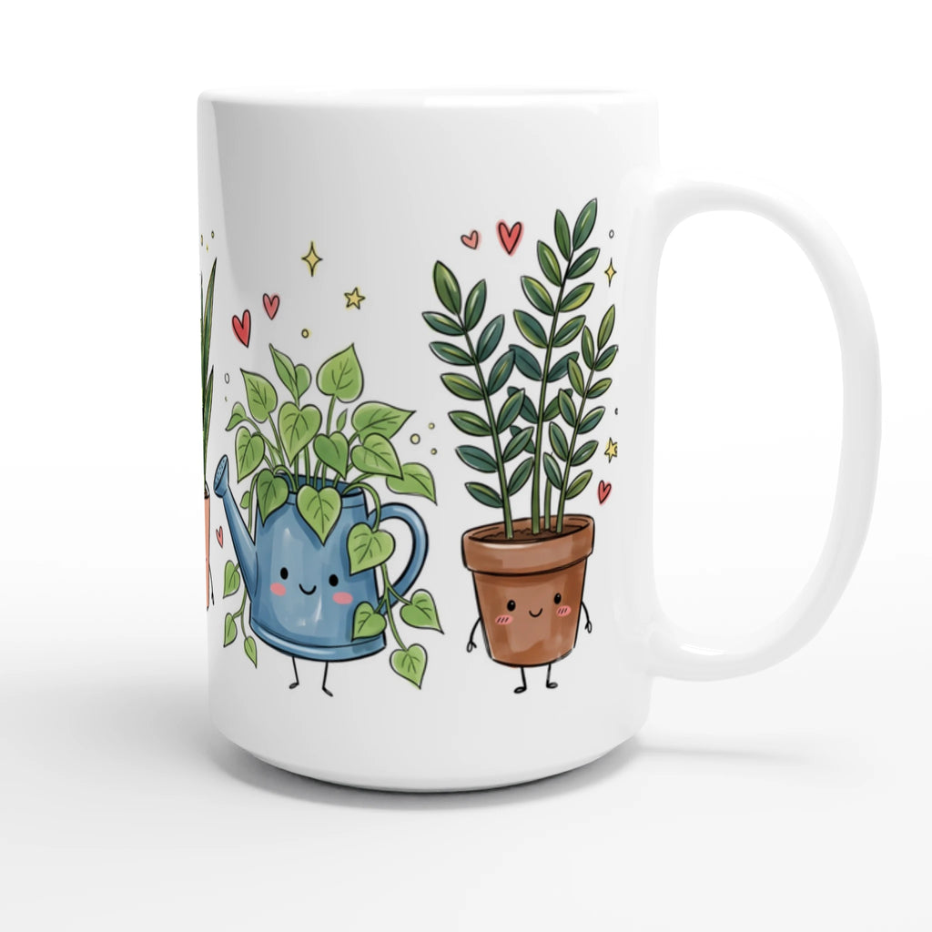 Plant Lover White 15oz Ceramic Mug 15oz Mug Globally Fulfilled Plants
