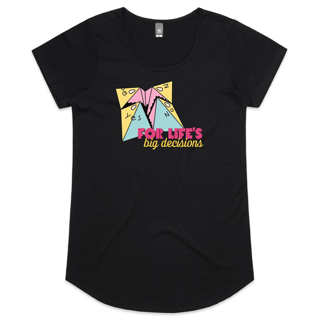 For Life's Big Decisions, Fortune Teller - Womens Scoop Neck T-Shirt Black Womens Scoop Neck T-shirt Games Printed In Australia