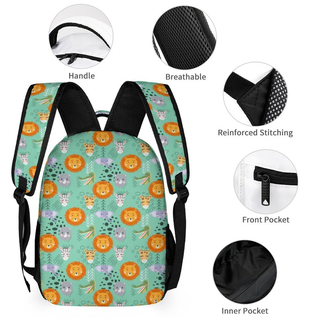 Safari Animals Backpack, Lunch Bag & Pencil Case Set