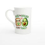 You're The Avocado To My Toast, Valentine - White 10oz Porcelain Slim Mug Default Title Porcelain Mug Food Globally Fulfilled Love